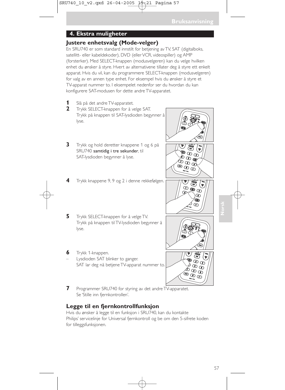 Philips Mando a distancia universal User Manual | Page 57 / 116