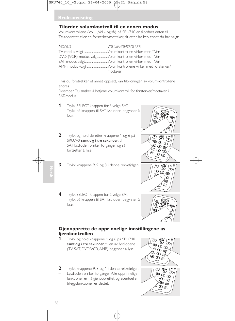 Philips Mando a distancia universal User Manual | Page 58 / 116