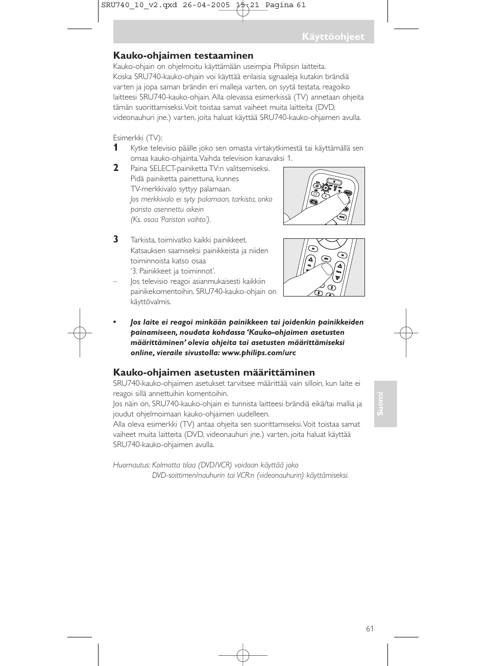 Philips Mando a distancia universal User Manual | Page 61 / 116