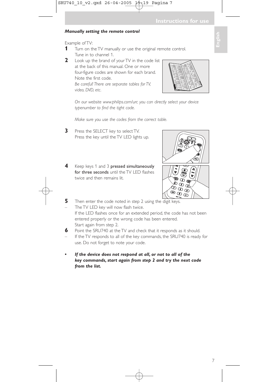 Philips Mando a distancia universal User Manual | Page 7 / 116