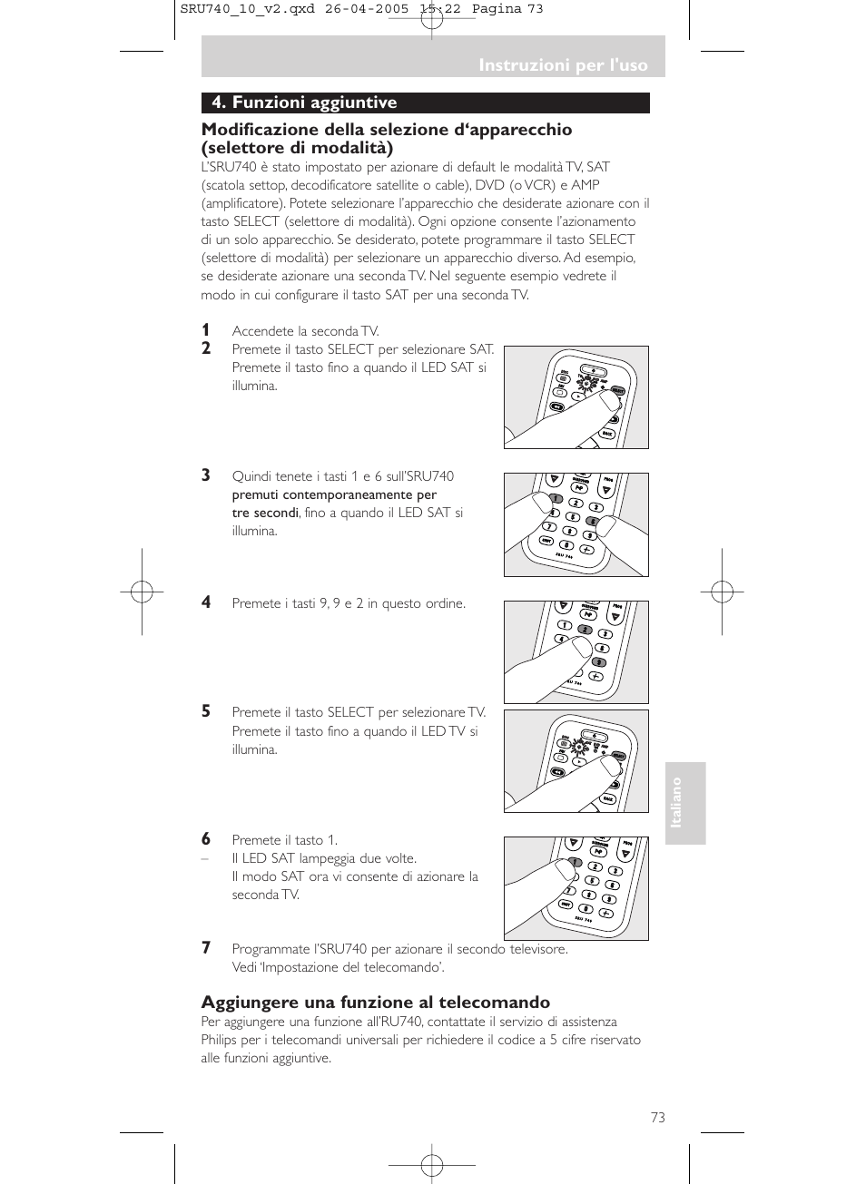 Philips Mando a distancia universal User Manual | Page 73 / 116