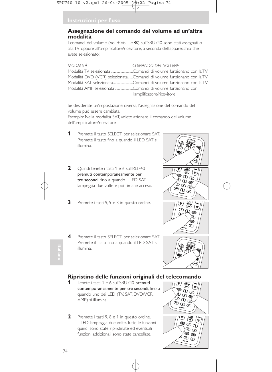 Philips Mando a distancia universal User Manual | Page 74 / 116