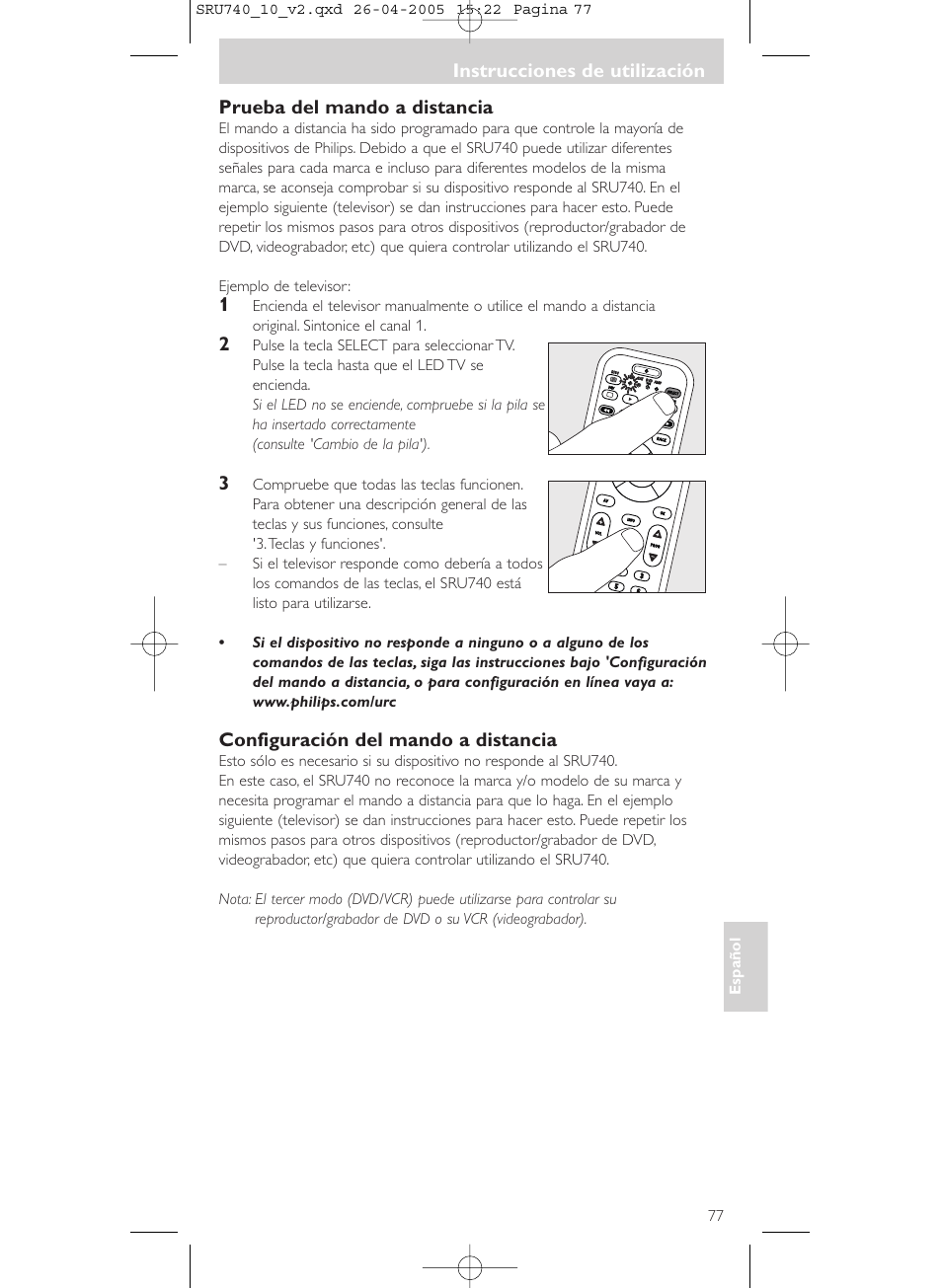 Philips Mando a distancia universal User Manual | Page 77 / 116