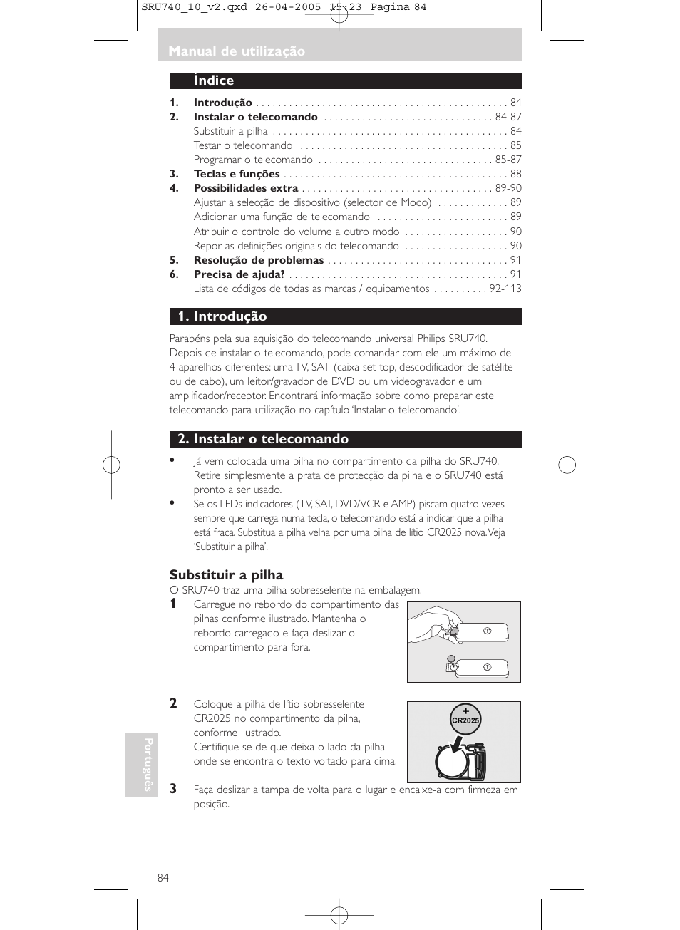 Philips Mando a distancia universal User Manual | Page 84 / 116