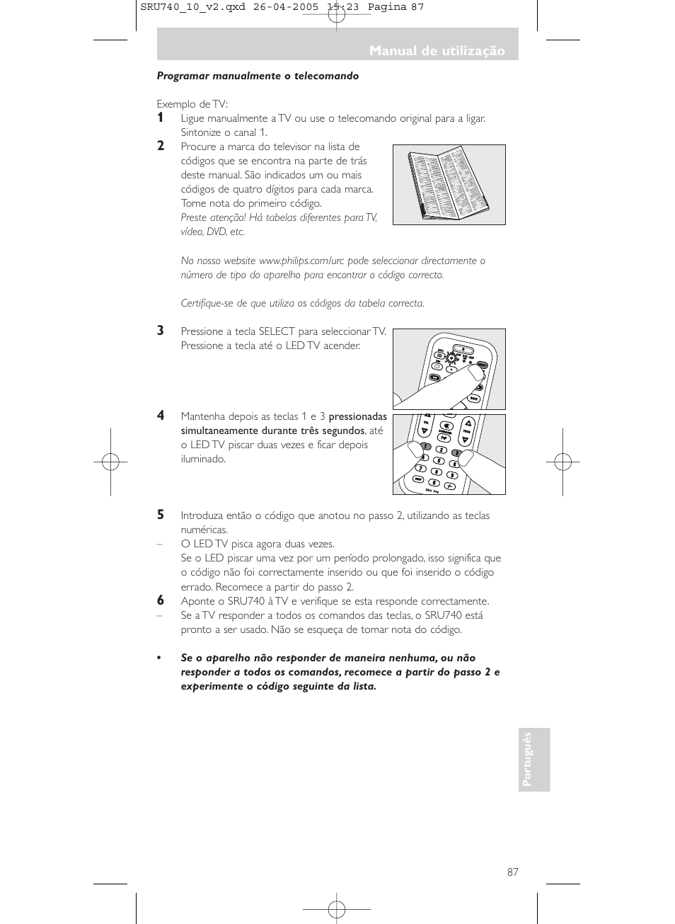 Philips Mando a distancia universal User Manual | Page 87 / 116