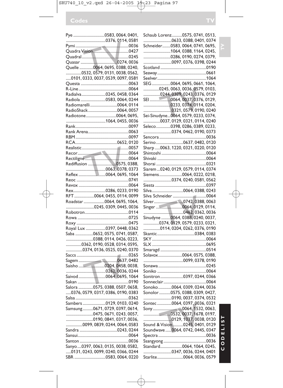 Philips Mando a distancia universal User Manual | Page 97 / 116