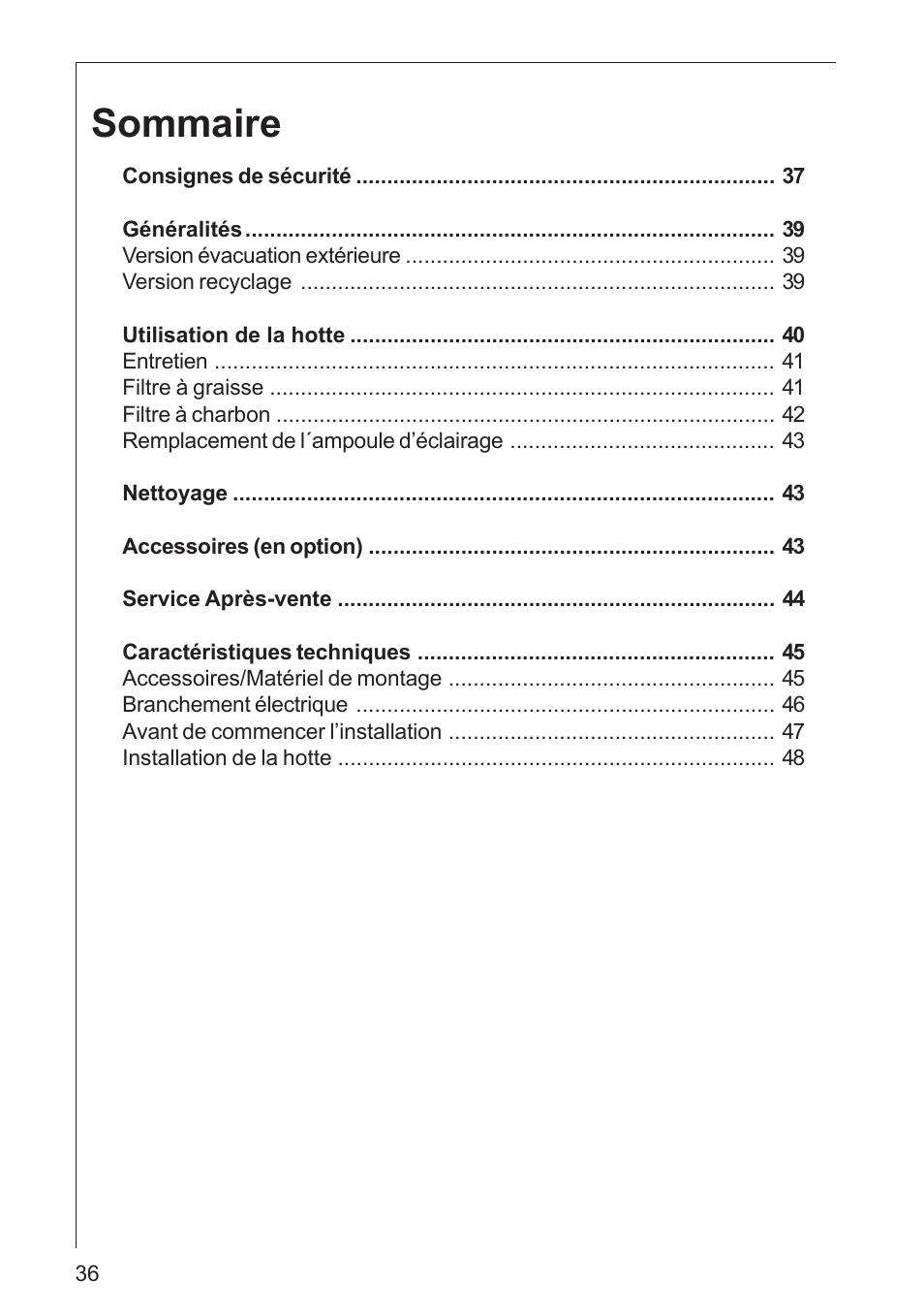 Sommaire | AEG DK 4360 User Manual | Page 36 / 68