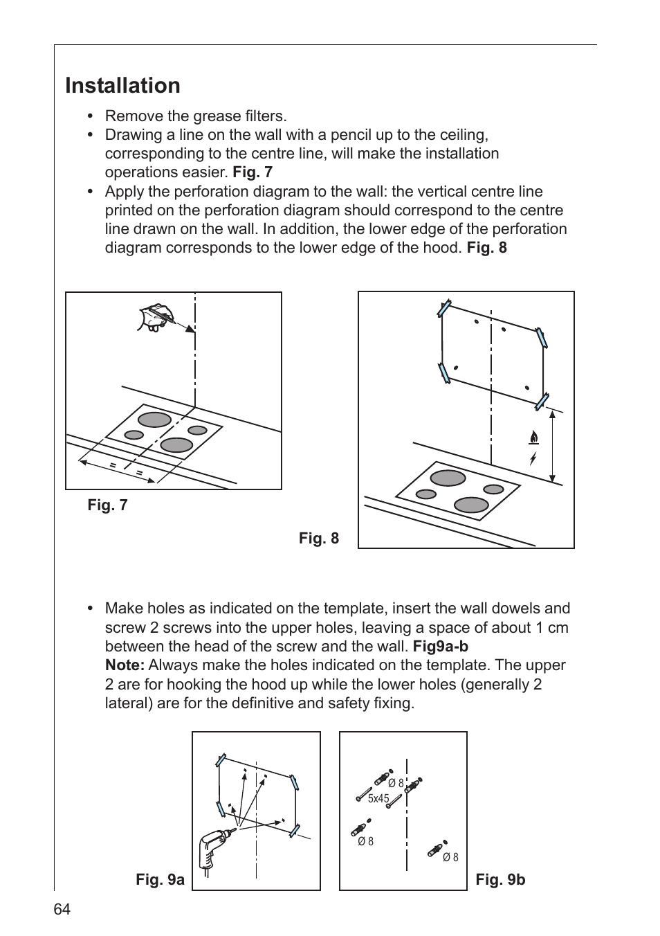 Installation | AEG DK 4360 User Manual | Page 64 / 68