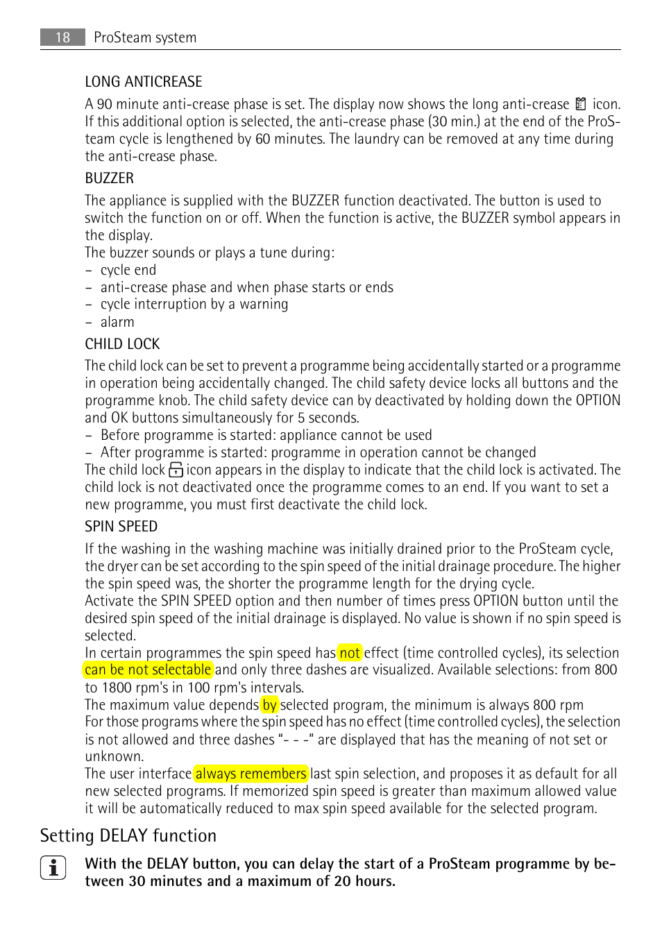 Setting delay function | AEG 88840 User Manual | Page 18 / 48