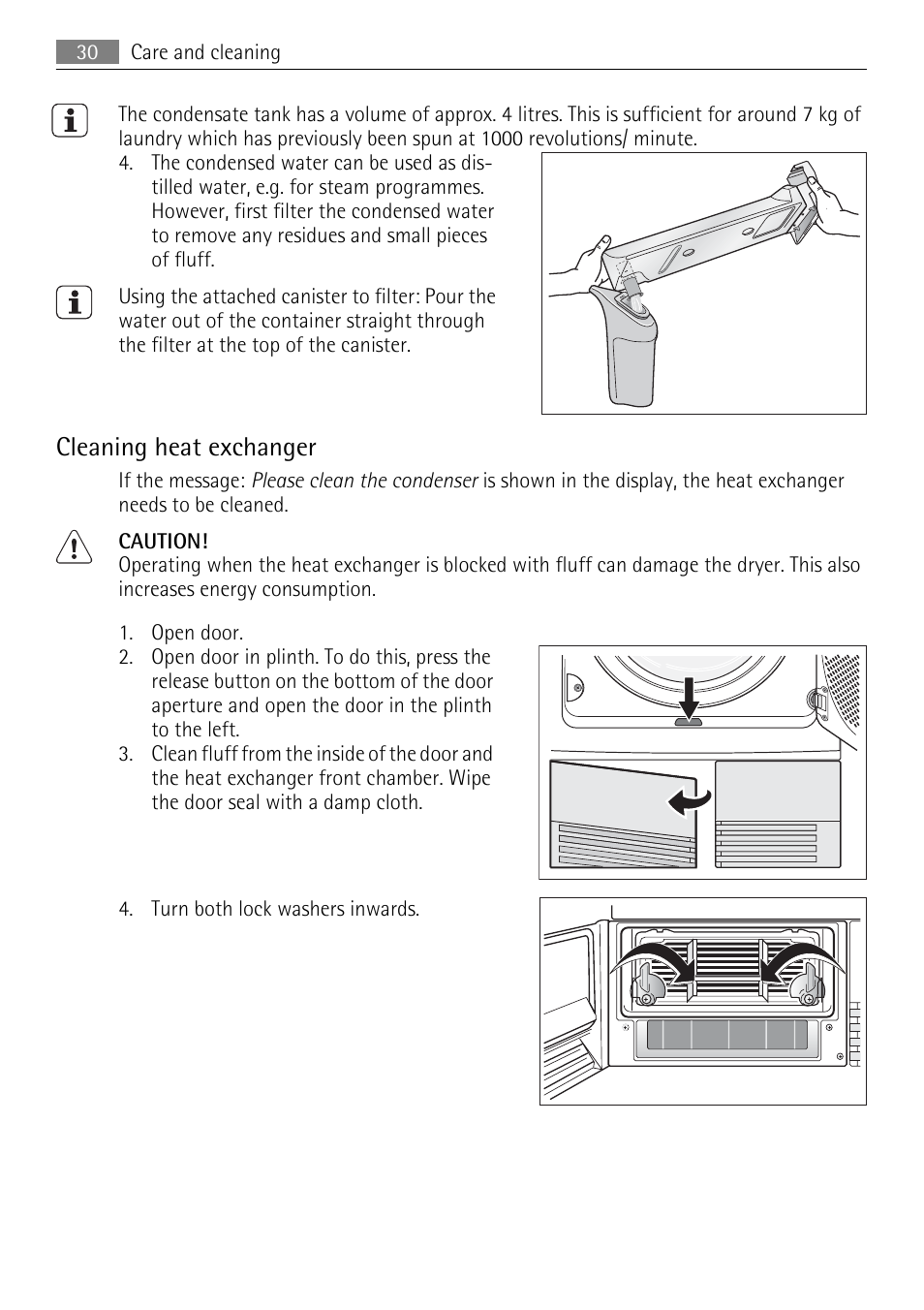 Cleaning heat exchanger | AEG 88840 User Manual | Page 30 / 48