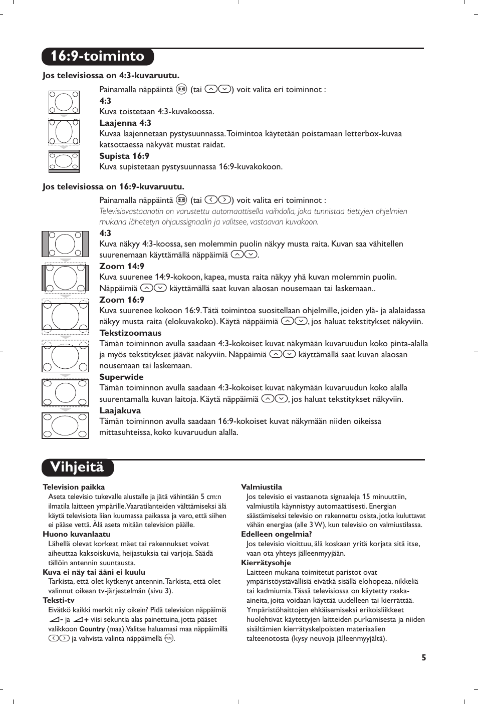 Vihjeitä, 9-toiminto | Philips TV User Manual | Page 47 / 96