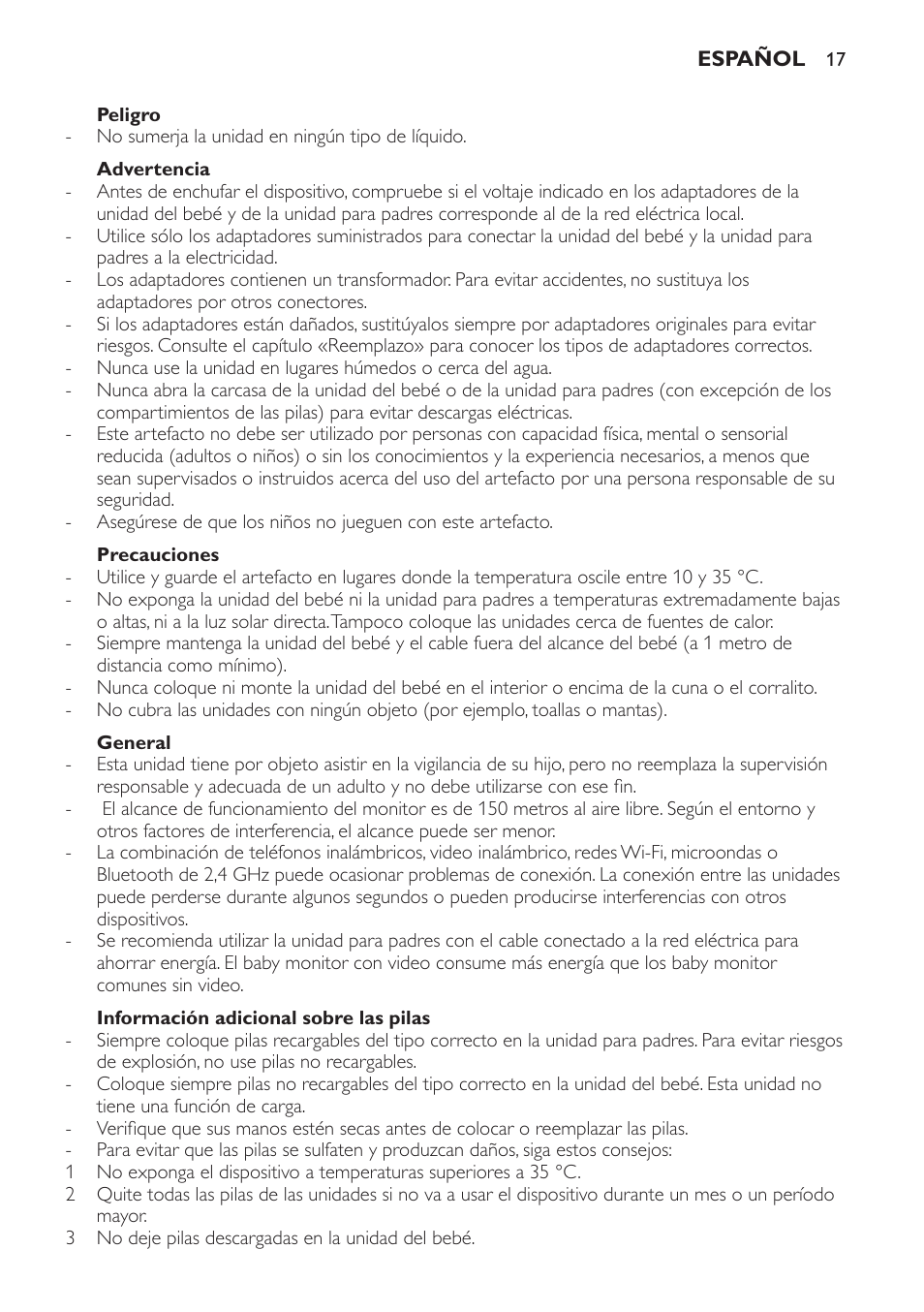 English, Introduction, General description (fig. 1) | Important | Philips AVENT Vigilabebés con vídeo digital User Manual | Page 17 / 44