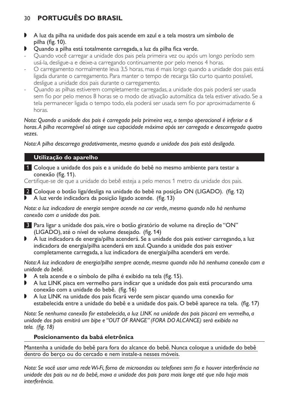 Utilização do aparelho, Posicionamento da babá eletrônica | Philips AVENT Vigilabebés con vídeo digital User Manual | Page 30 / 44