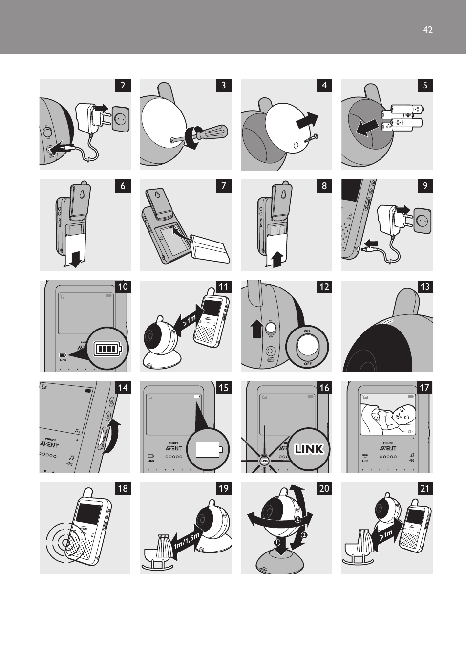 Philips AVENT Vigilabebés con vídeo digital User Manual | Page 42 / 44