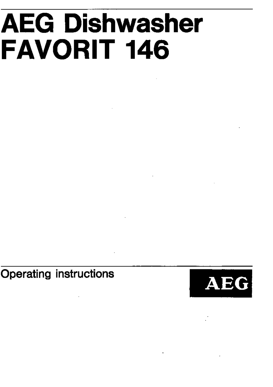 AEG FAVORIT 146 User Manual | 20 pages