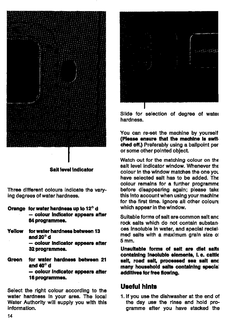Useful hints | AEG FAVORIT 146 User Manual | Page 14 / 20