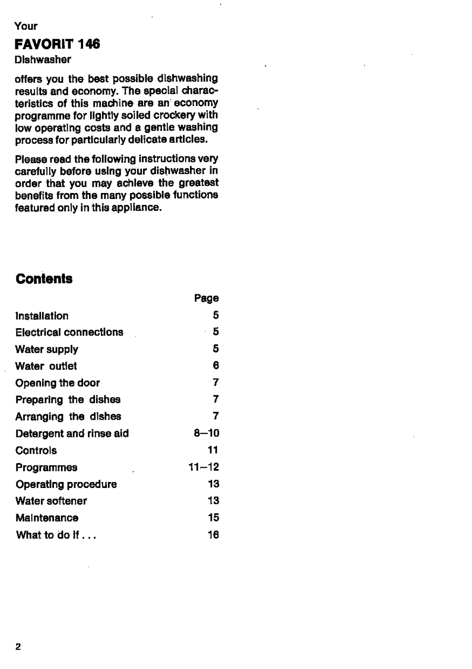 AEG FAVORIT 146 User Manual | Page 2 / 20