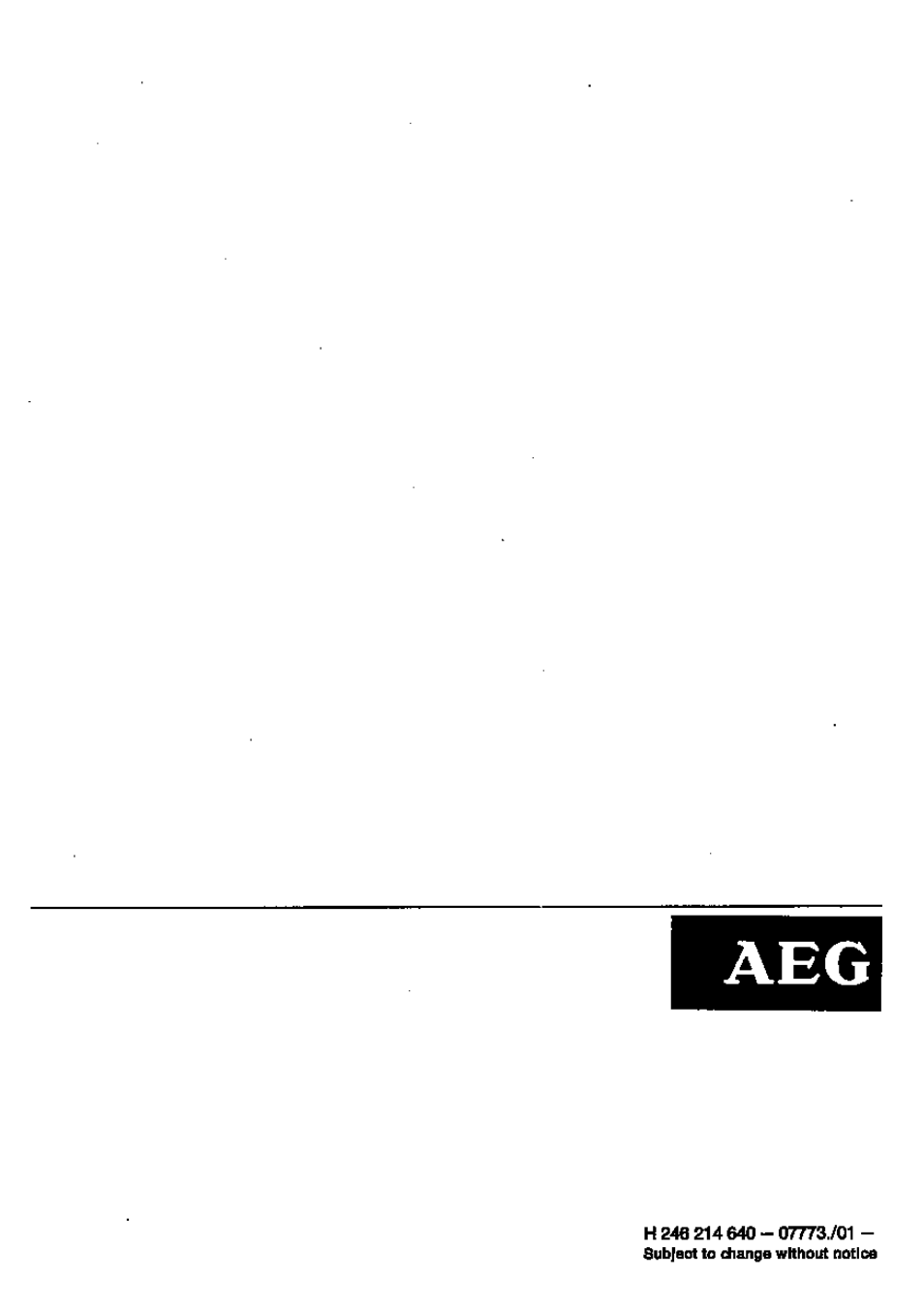 AEG FAVORIT 146 User Manual | Page 20 / 20