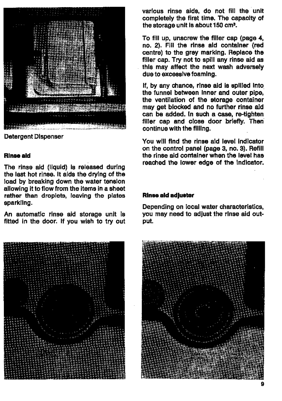Rinse aid, Rinse aid ad|uster | AEG FAVORIT 146 User Manual | Page 9 / 20
