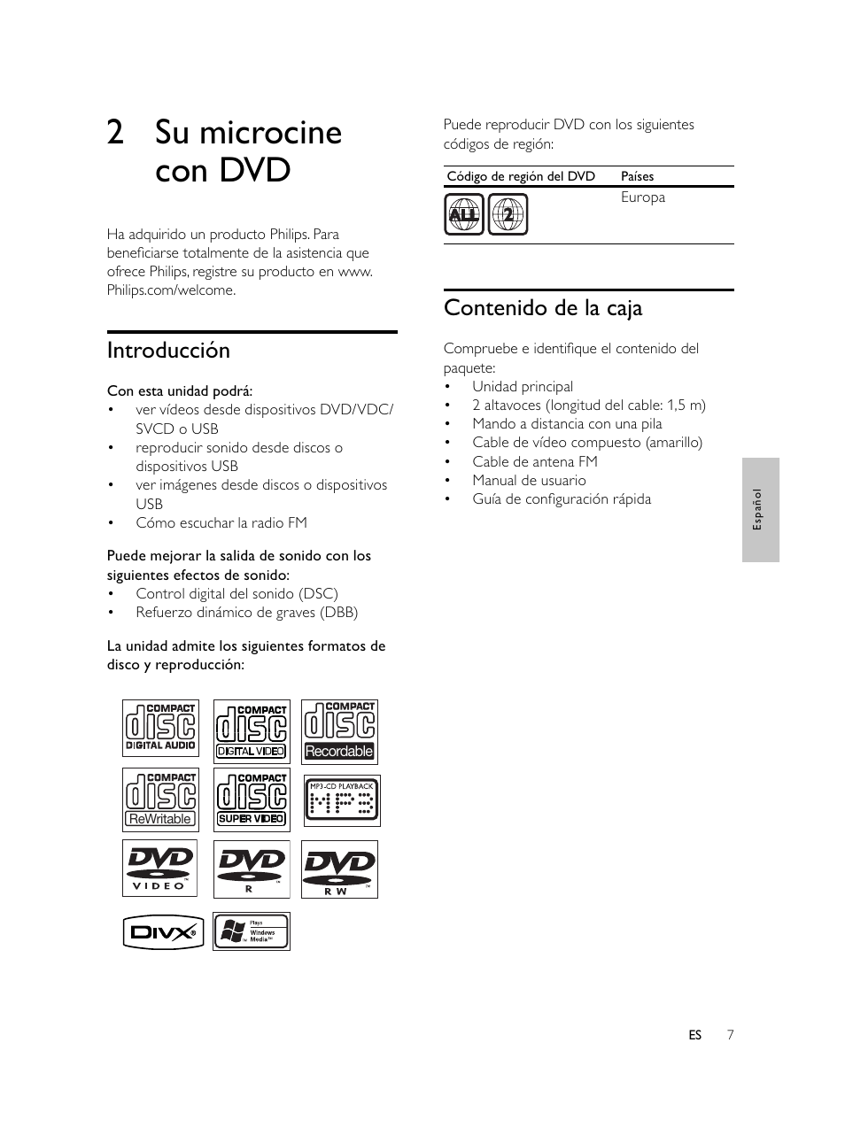Philips Microcadena DVD por componentes User Manual | Page 106 / 269