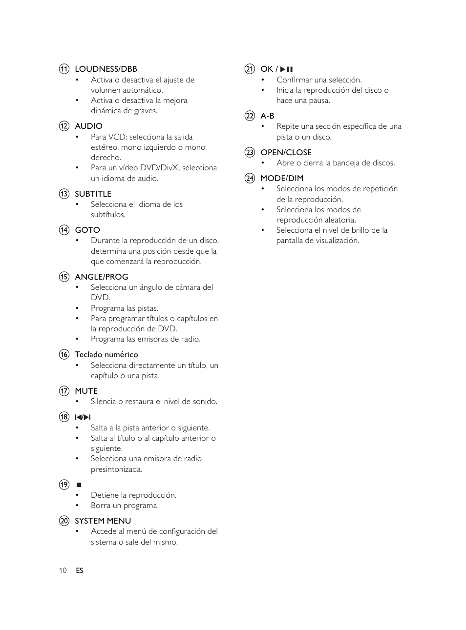 Philips Microcadena DVD por componentes User Manual | Page 109 / 269