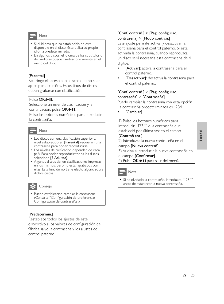 Philips Microcadena DVD por componentes User Manual | Page 124 / 269
