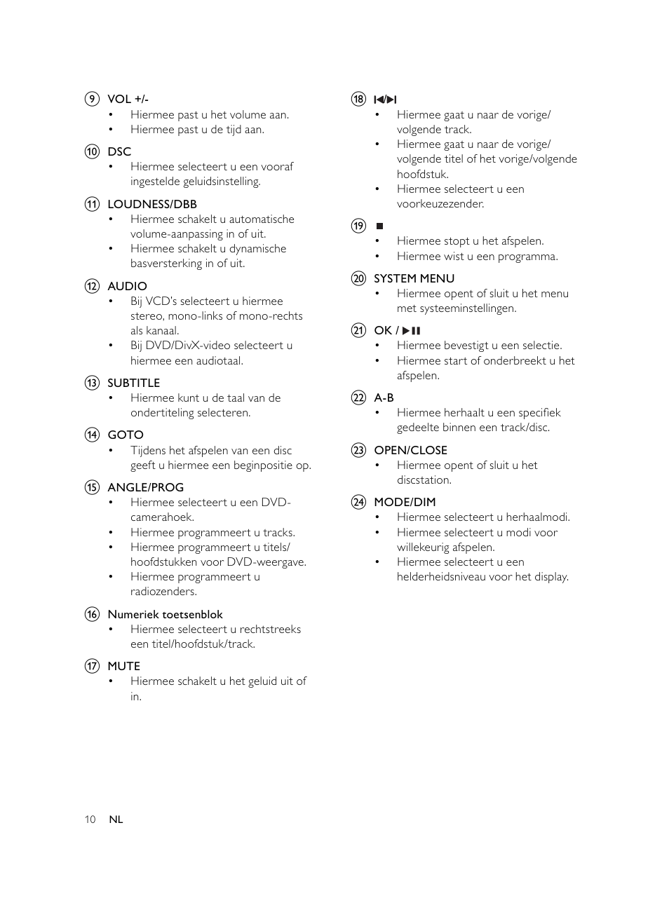 Philips Microcadena DVD por componentes User Manual | Page 211 / 269