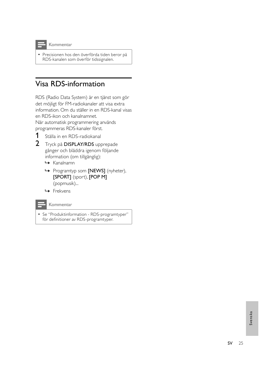Visa rds-information | Philips Microcadena DVD por componentes User Manual | Page 260 / 269
