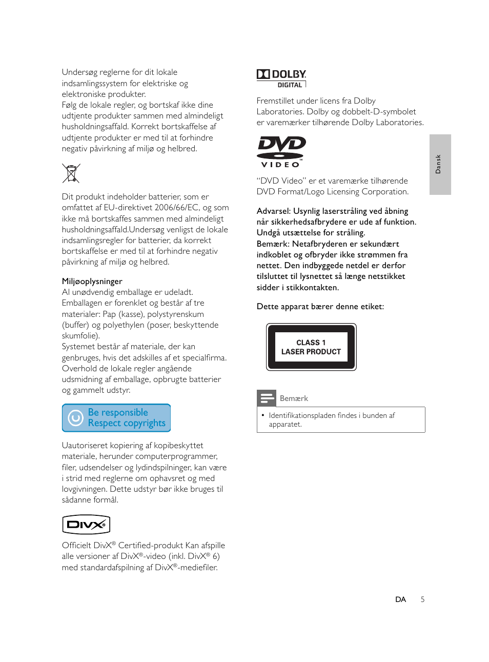 Philips Microcadena DVD por componentes User Manual | Page 38 / 269