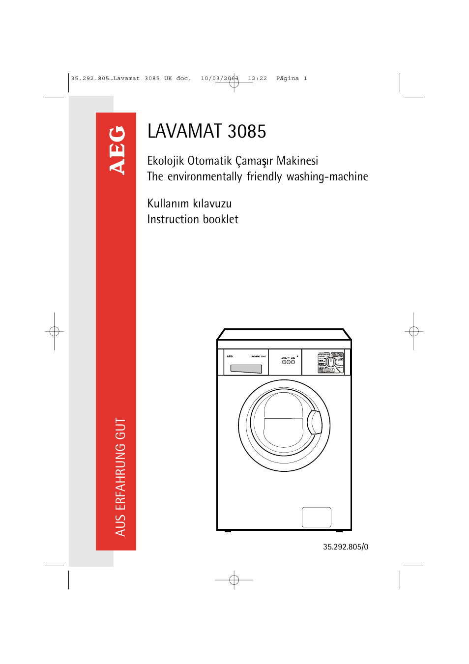 AEG LAVAMAT 3085 User Manual | 43 pages