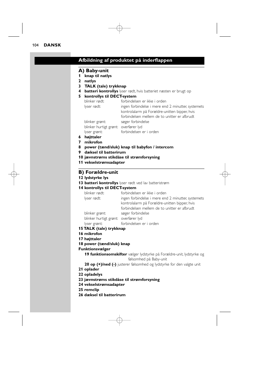 Philips Vigilabebés DECT User Manual | Page 104 / 137