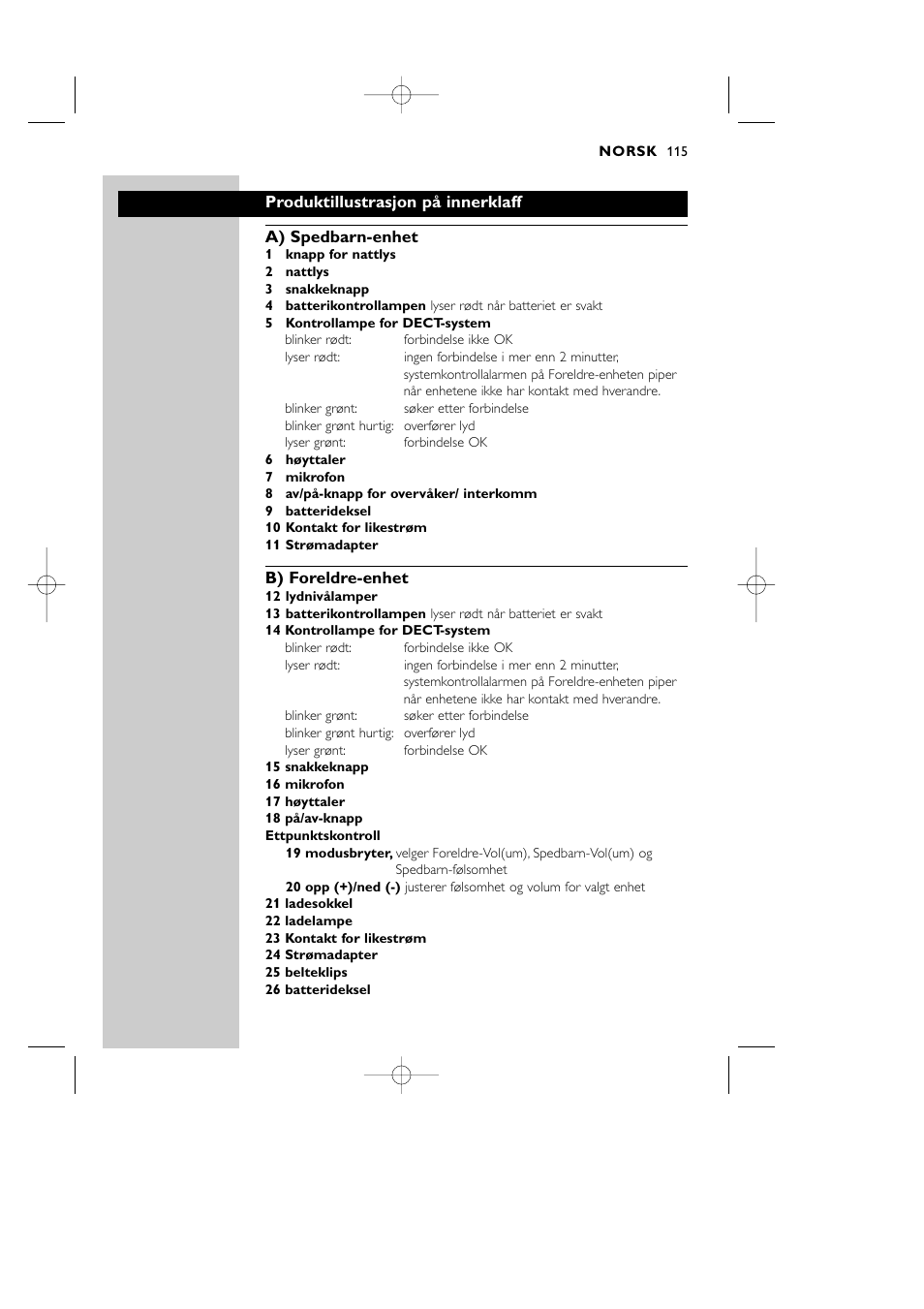 Philips Vigilabebés DECT User Manual | Page 115 / 137