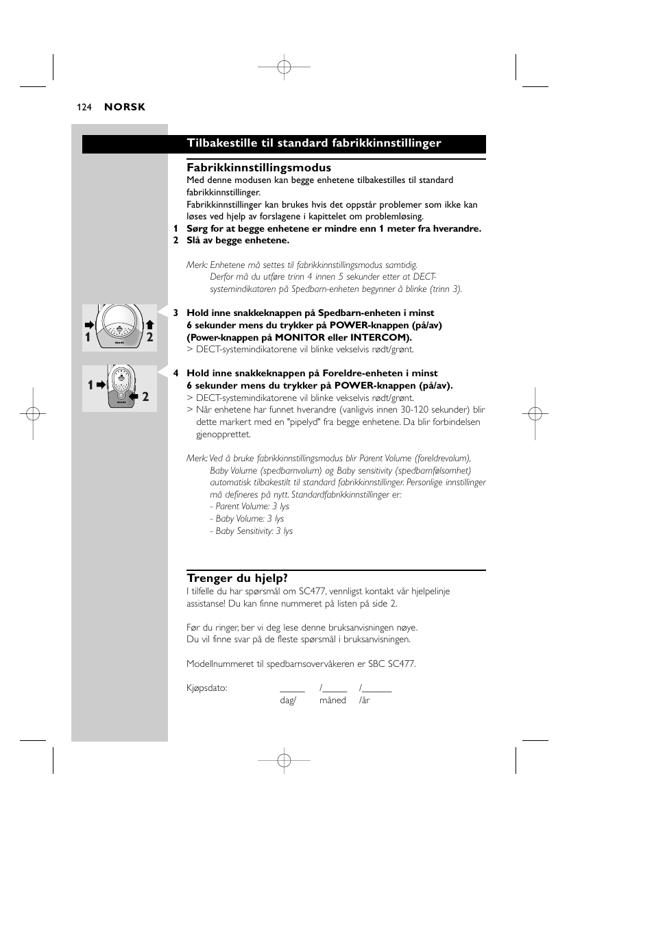 Philips Vigilabebés DECT User Manual | Page 124 / 137
