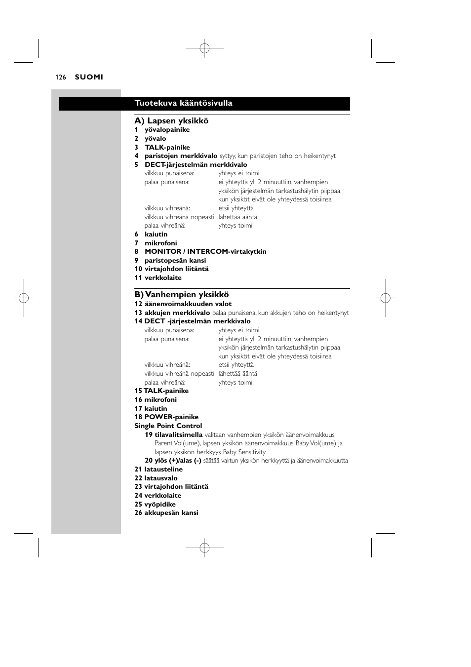 Philips Vigilabebés DECT User Manual | Page 126 / 137