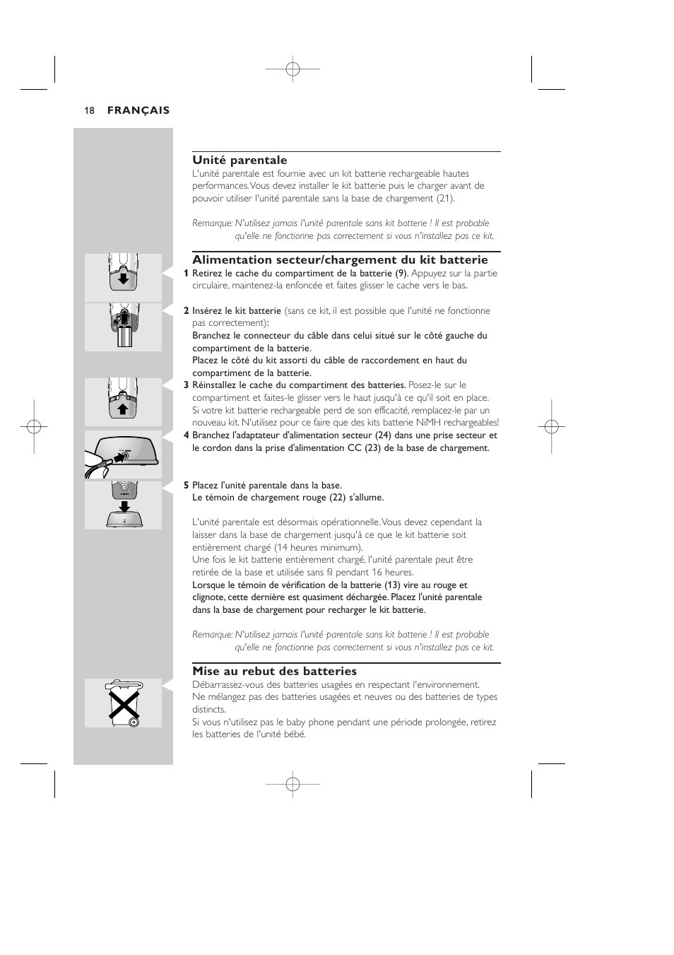 Philips Vigilabebés DECT User Manual | Page 18 / 137