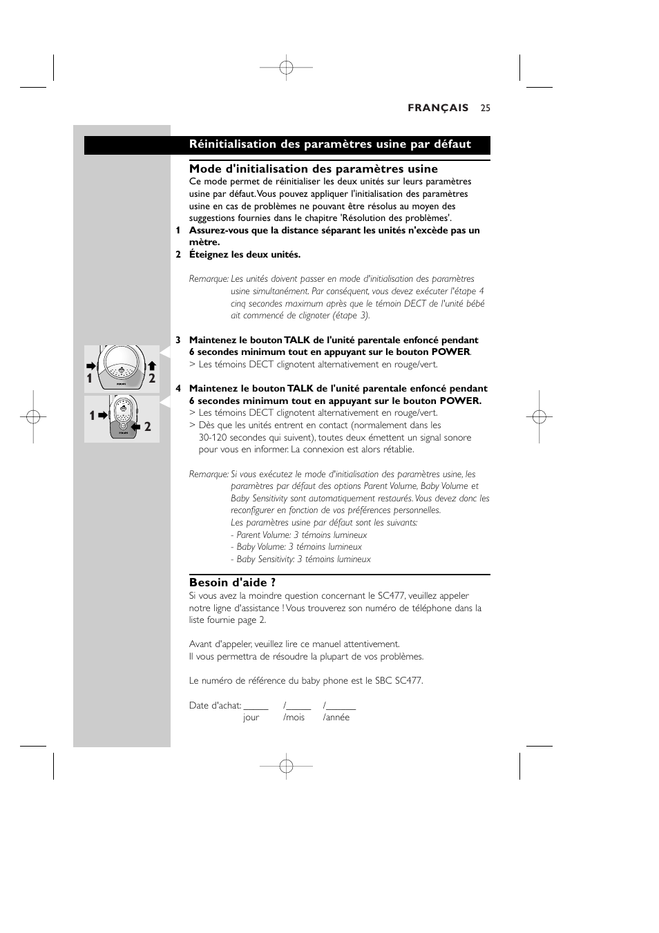 Philips Vigilabebés DECT User Manual | Page 25 / 137