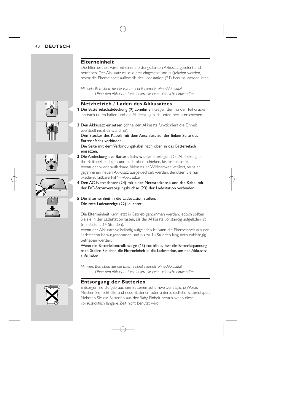 Philips Vigilabebés DECT User Manual | Page 40 / 137