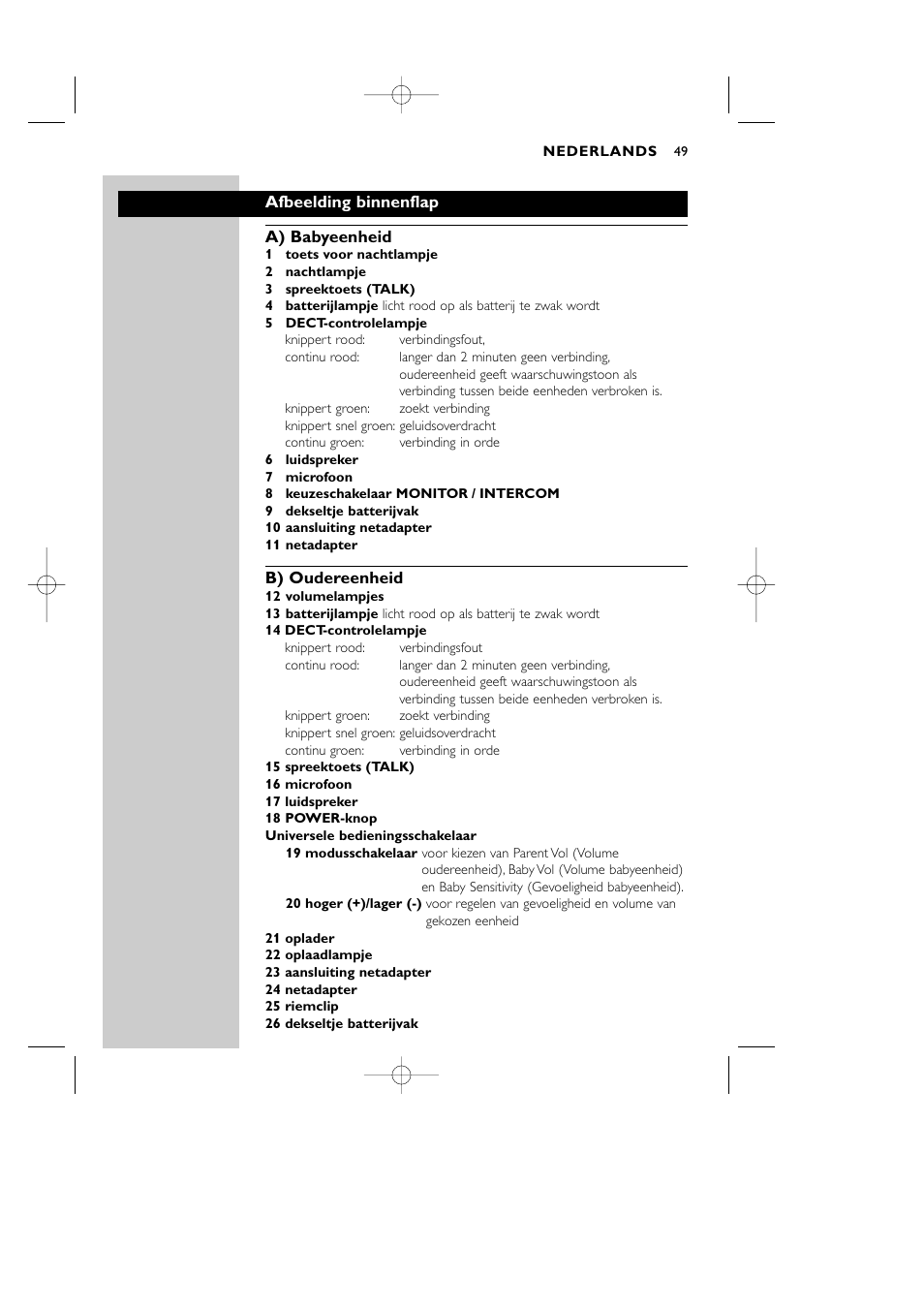 Philips Vigilabebés DECT User Manual | Page 49 / 137