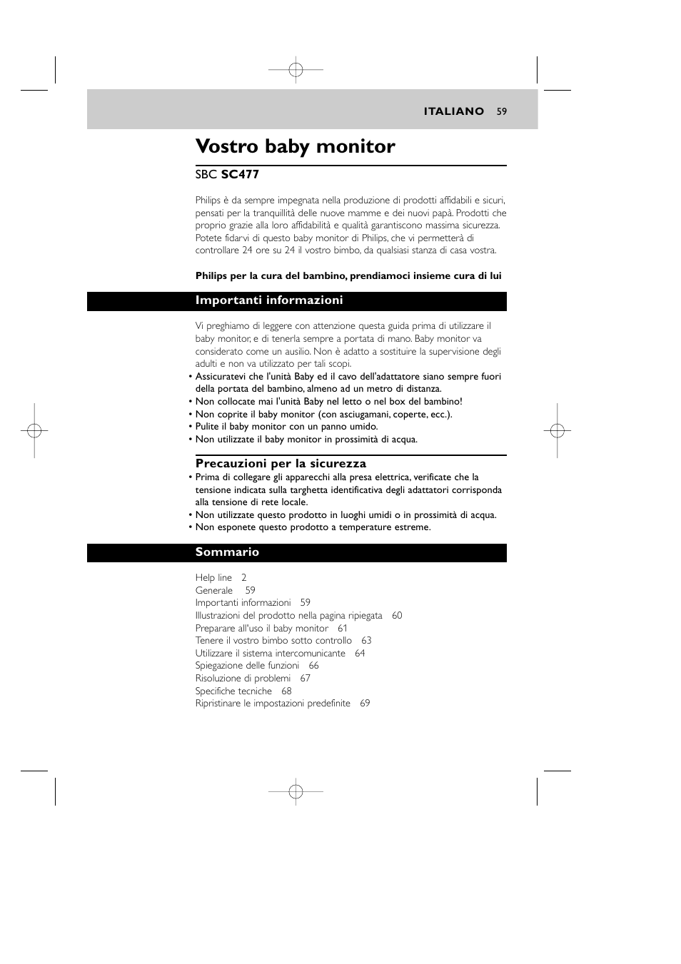 Vostro baby monitor | Philips Vigilabebés DECT User Manual | Page 59 / 137