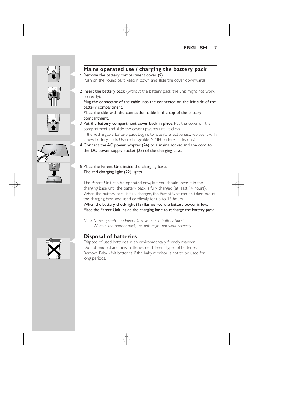 Philips Vigilabebés DECT User Manual | Page 7 / 137