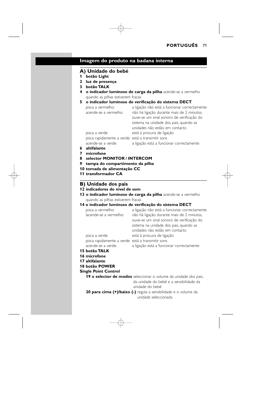 Philips Vigilabebés DECT User Manual | Page 71 / 137