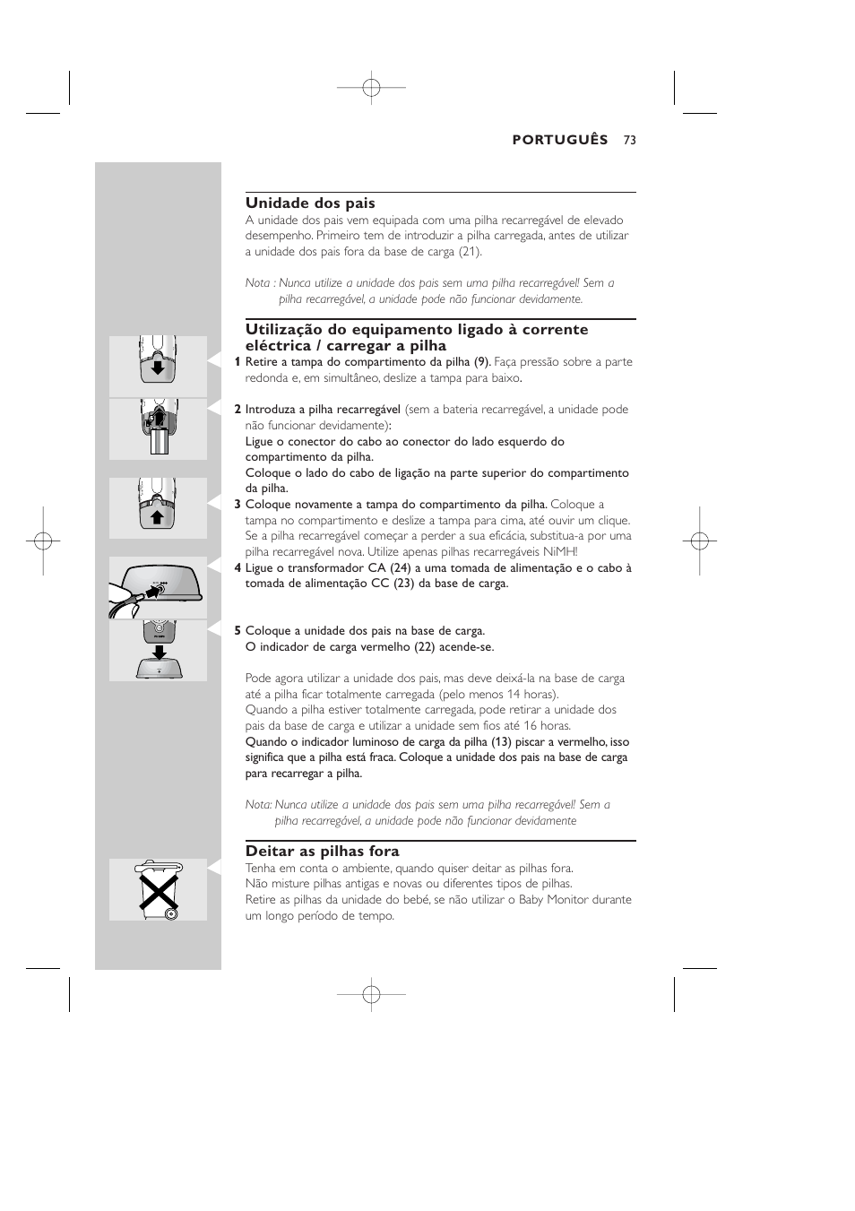 Philips Vigilabebés DECT User Manual | Page 73 / 137