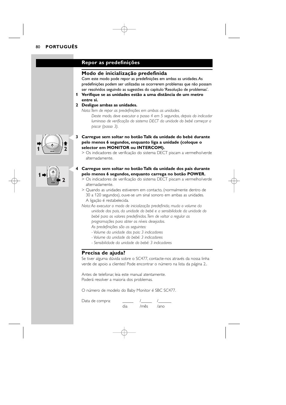Philips Vigilabebés DECT User Manual | Page 80 / 137