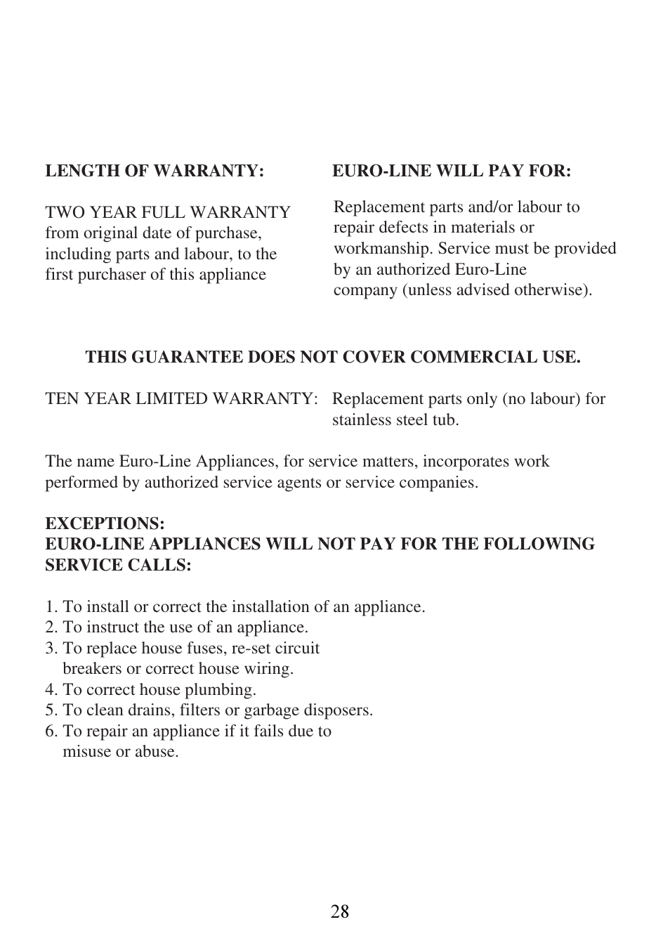 Aeg euro-line appliances | AEG 6510K7-M User Manual | Page 28 / 32