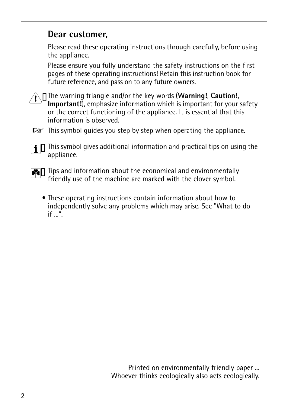 Dear customer | AEG LAVATHERM 37320 User Manual | Page 2 / 36