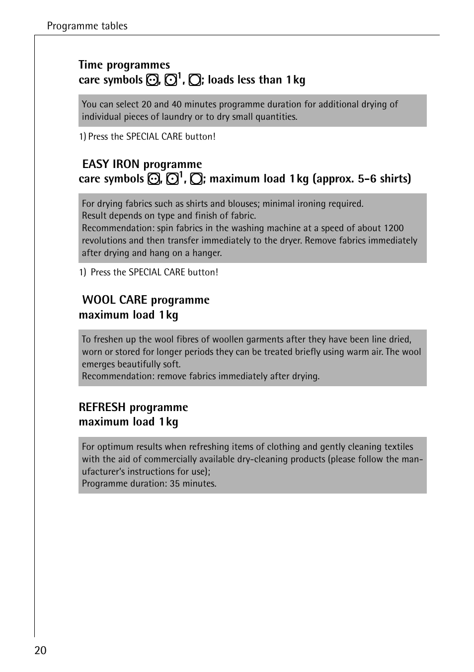 AEG LAVATHERM 37320 User Manual | Page 20 / 36