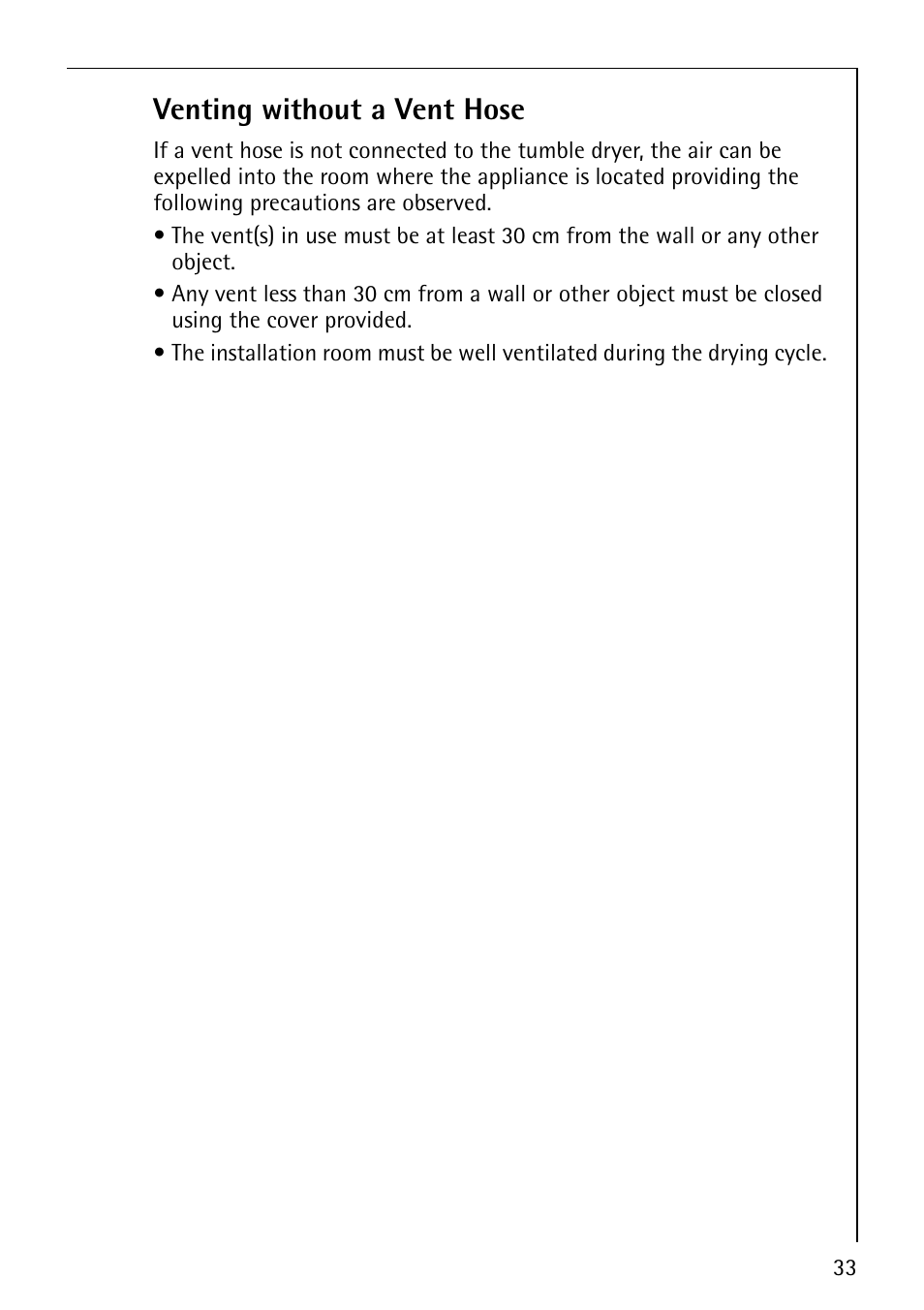 Venting without a vent hose | AEG LAVATHERM 37320 User Manual | Page 33 / 36