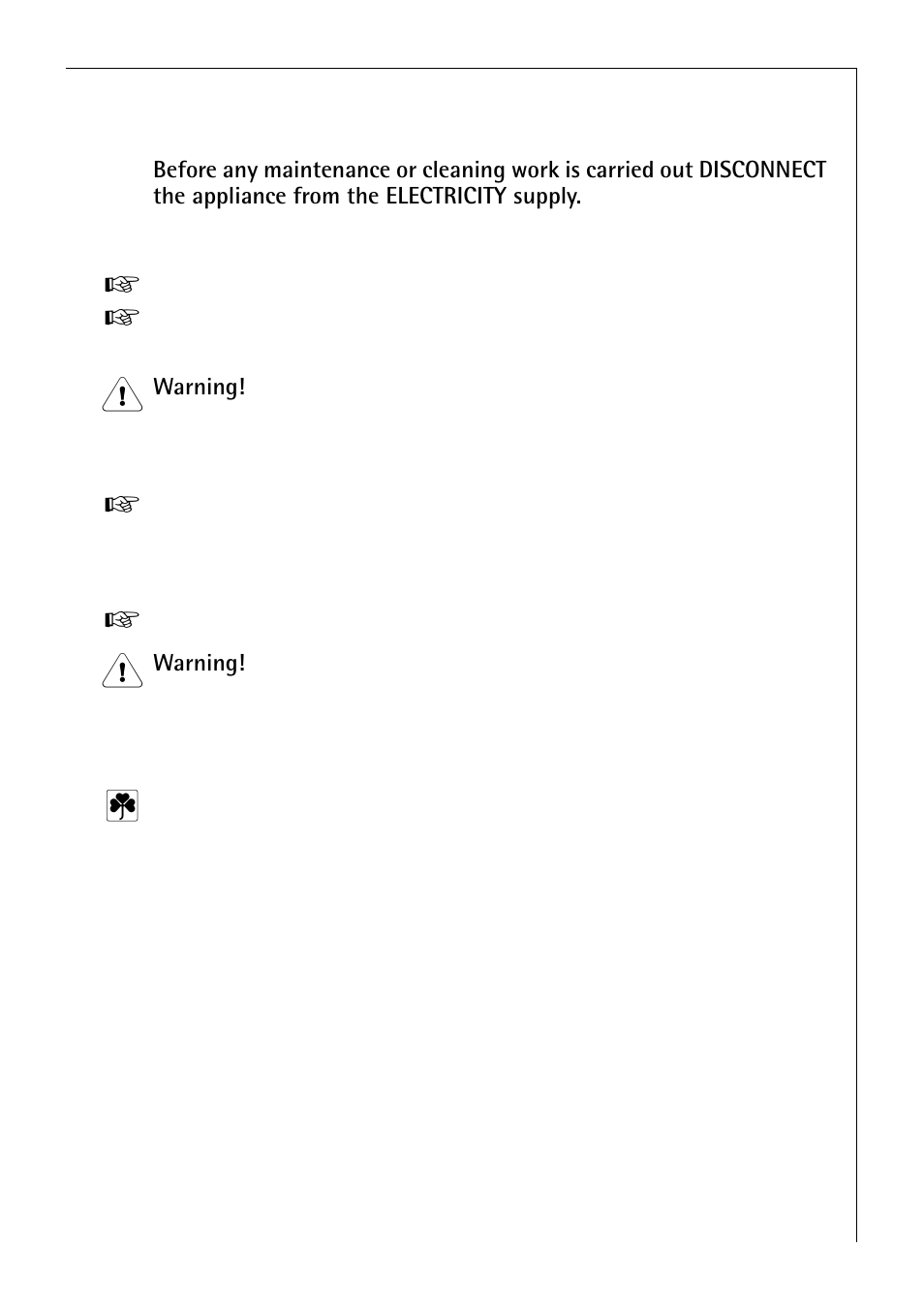 Maintenance and cleaning, Internal cleaning, External cleaning | AEG KO_ARCTIS SUPER 2150-6GS User Manual | Page 25 / 32