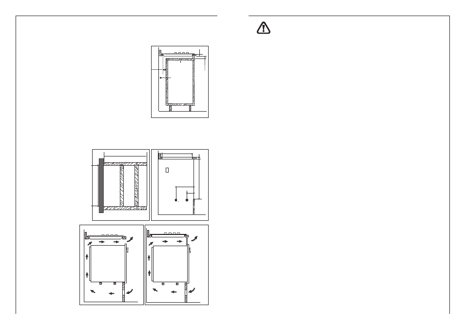 For your safety, Installation options, Installation | During use, On base cabinet with door, On base cabinet with oven | AEG 25742 GM User Manual | Page 18 / 20
