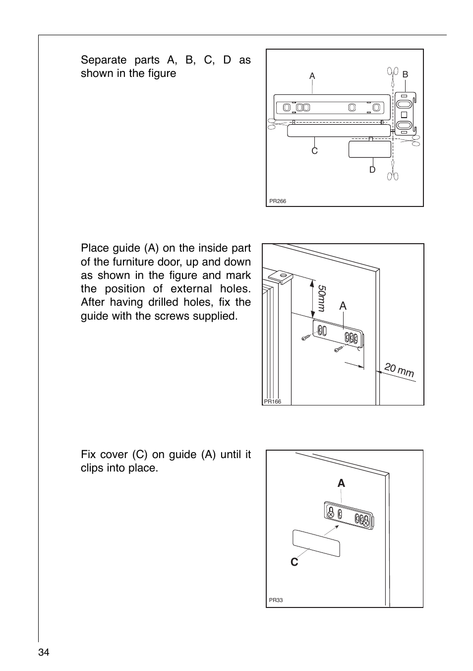 Separate parts a, b, c, d as shown in the figure | AEG KO SANTO 290-6I User Manual | Page 11 / 25